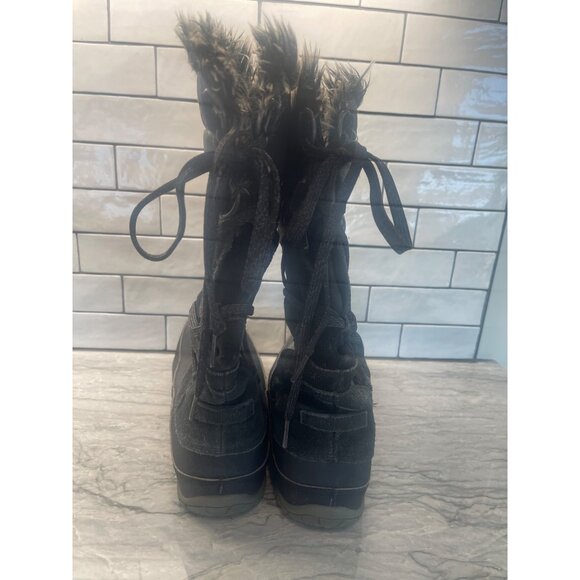 The North Face Nuptse Primaloft 200g Black Suede Faux Fur Boots Womens 9.5 - Picture 4 of 7